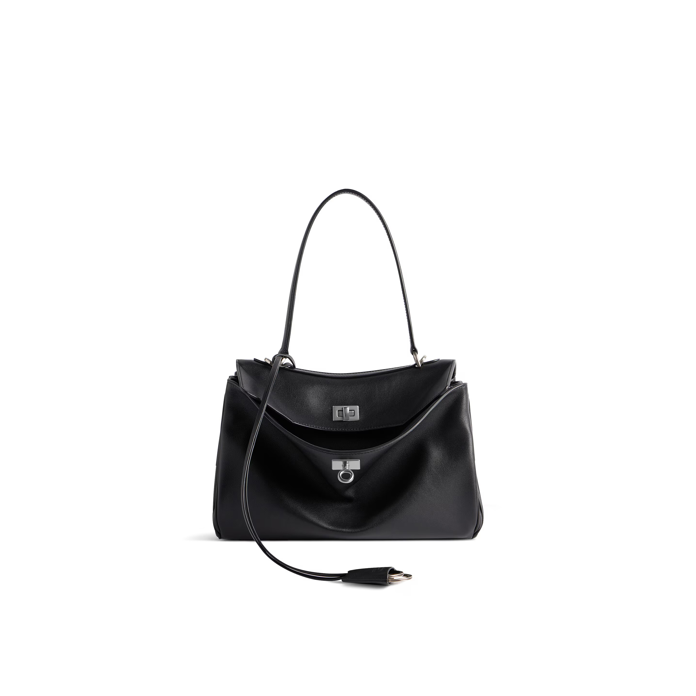 BALENCIAGA WOMEN'S RODEO HANDBAG SMALL IN BLACK 7897792AA4U1000 (27*20*10cm) BALENCIAGA WOMEN'S RODEO HANDBAG SMALL IN BLACK 7897792AA4U1000 (27*20*10cm)